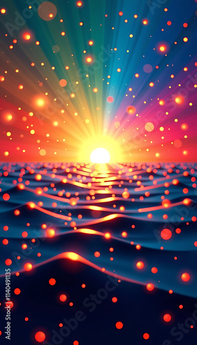 Horizon Glow - The horizon lighting up with colors of the new year. background copyspace