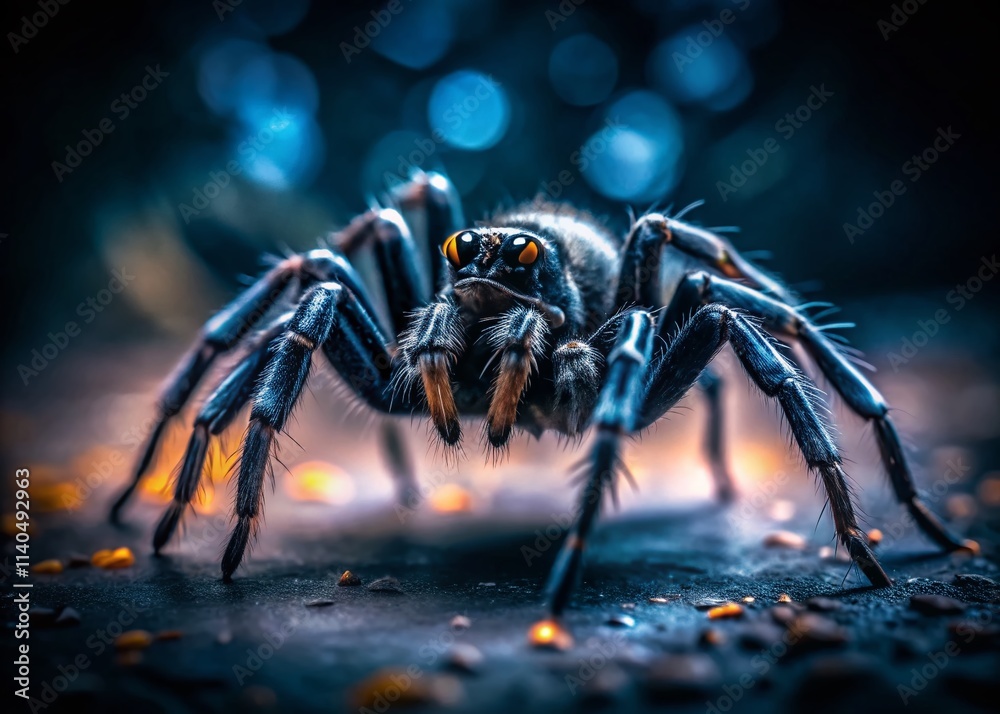Low Light Spider Photography, Dark Surface, Out of Focus, Black Spider, Creepy Crawly, Macro Photography, Night Photography, Insect Photography, Arachnid Low Light Spider Photography, Dark Surface, Out of Focus, Black Spider, Creepy Crawly, Macro Photography, Night Photography, Insect Photography, Arachnid