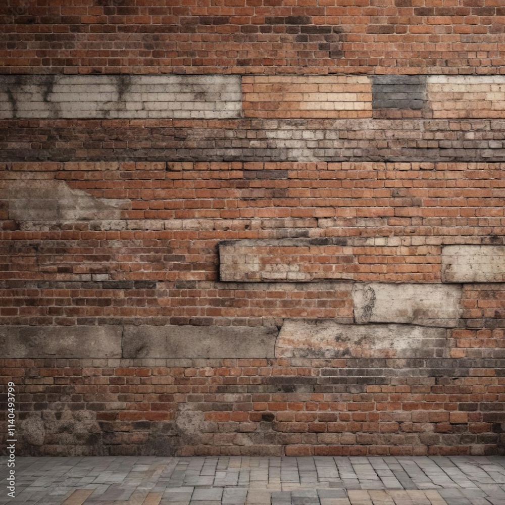 Weathered brick wall with subtle grunge texture and muted earth tones , rustic, natural, worn Weathered brick wall with subtle grunge texture and muted earth tones , rustic, natural, worn