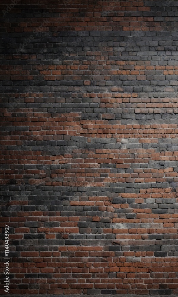 Weathered brick wall with a worn texture and a dark grey background, worn, rough Weathered brick wall with a worn texture and a dark grey background, worn, rough