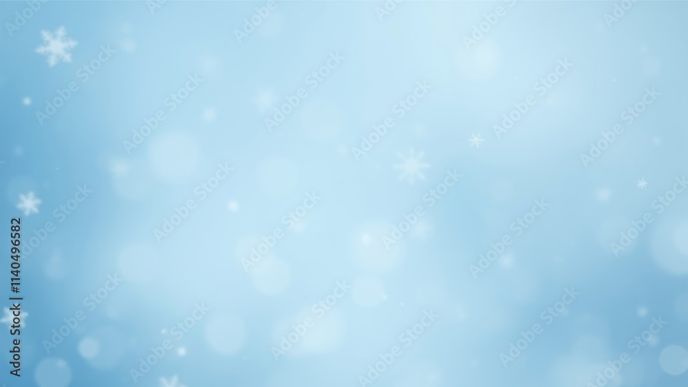 Serene Light Blue Winter Background with Falling Snowflakes Serene Light Blue Winter Background with Falling Snowflakes