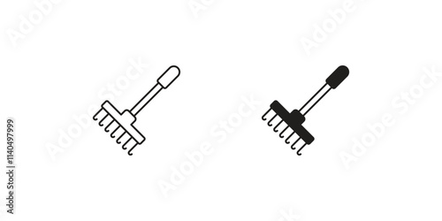 Pitchfork set icon with white background vector stock illustration