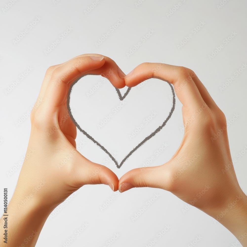 Fototapeta premium Handmade heart on white