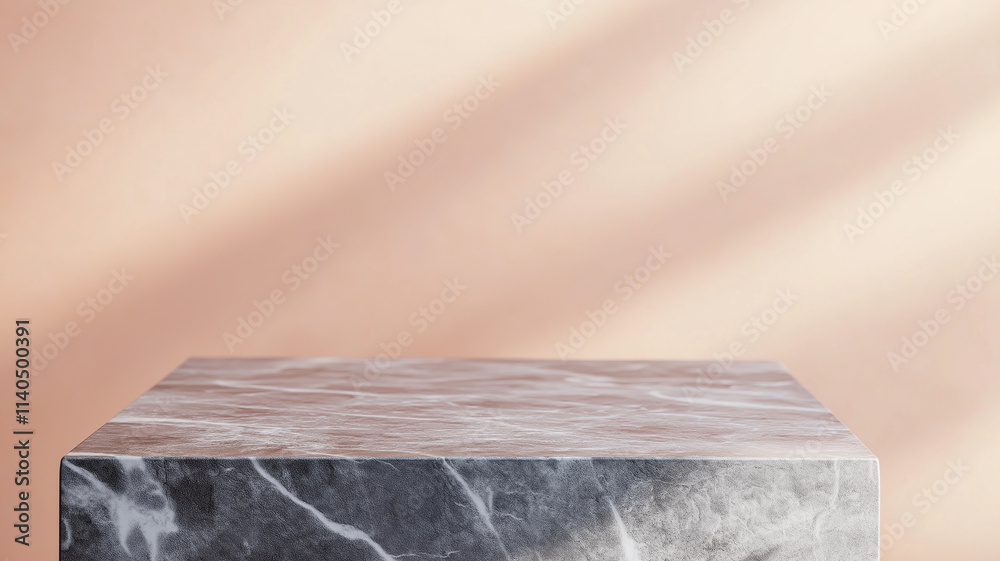 Empty marble podium on pastel background with window shadow. Concept of product display, showcase, exhibition. Empty marble podium on pastel background with window shadow. Concept of product display, showcase, exhibition.