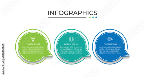 Business Infographic circle with 3 options. vector illustration