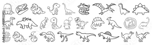 Dinosaur Vector Icon Set
