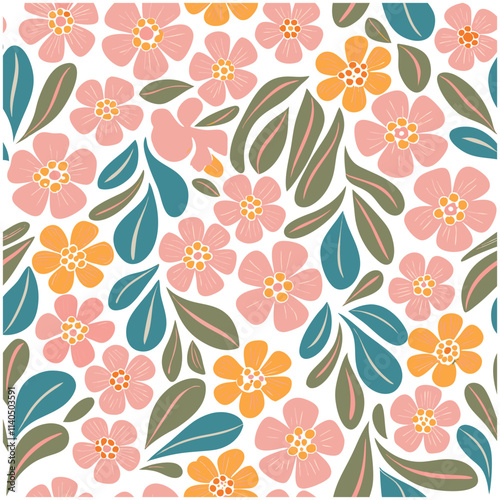 abstract, art, background, beach, beautiful, Abstract Seamless floral pattern. Blooming spring flowers in elegant. eps 10.