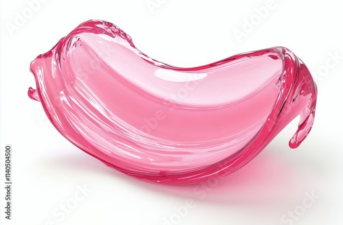 Colorful translucent substance glistening with bubbles on a white background