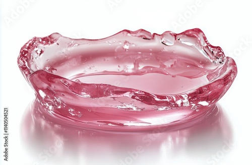 Colorful translucent substance glistening with bubbles on a white background