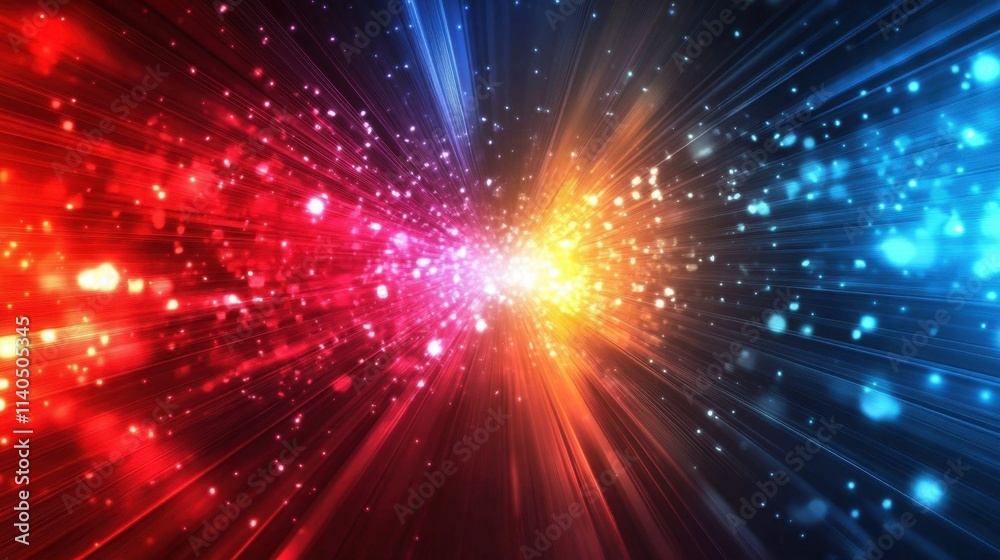 Fototapeta premium The impact of ray effects on modern visual presentations and backgrounds.