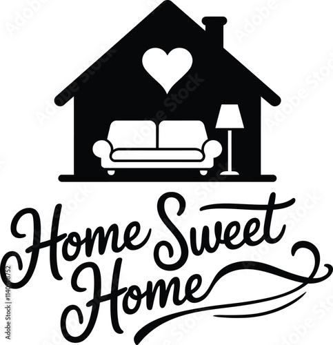 a house with a house on the top and a picture of a house and text is home sweet home