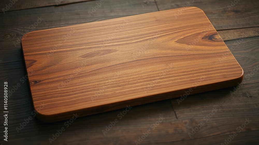 Rustic Wooden Cutting Board on Dark Wood Surface Ideal for Culinary Projects Rustic Wooden Cutting Board on Dark Wood Surface Ideal for Culinary Projects