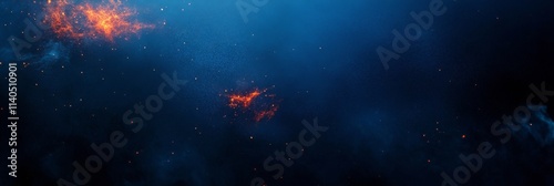 Dark blue mist hovering over a calm surface creates a mysterious atmosphere i...