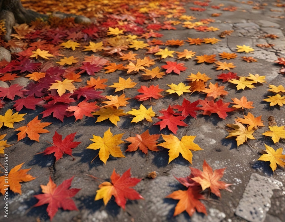 Colorful maple leaves on the ground in autumn , leaves, trees Colorful maple leaves on the ground in autumn , leaves, trees