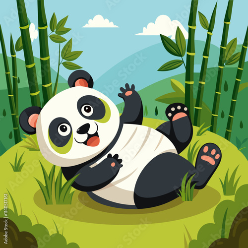 panda and bamboo