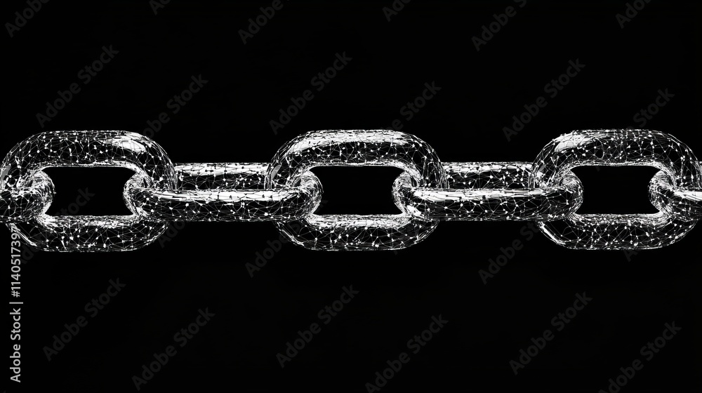 Abstract Chain Link: A Futuristic Wireframe Design Abstract Chain Link: A Futuristic Wireframe Design