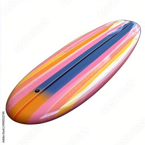 Surfboard with vibrant colors designed for fun days at the beach under sunny ...