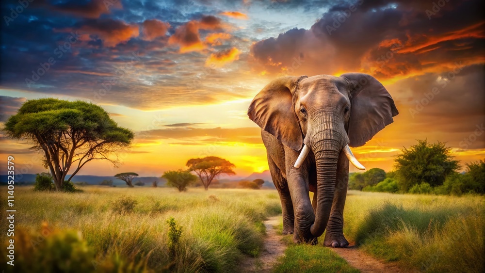 Fototapeta premium Majestic Elephant Photo: Wildlife Photography, African Elephant, Asian Elephant, Elephant Pictures, Elephant Images, Wild Animals, Nature Photography, Safari Animals, 