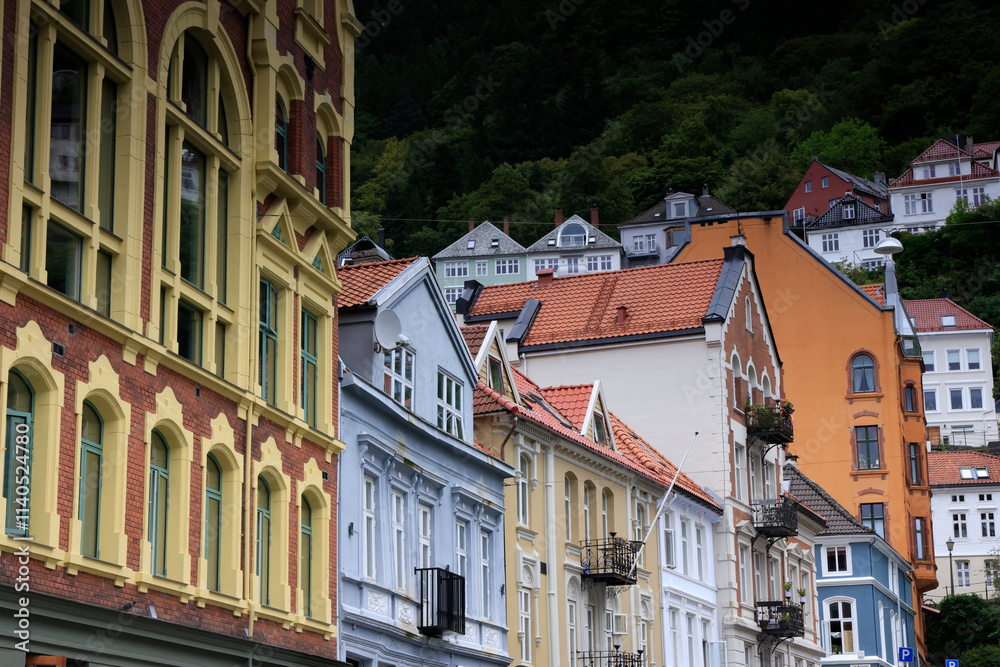 Fototapeta premium The characteristic houses of the city of Bergen in Norway