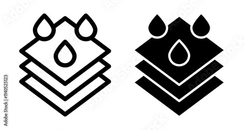 Absorption Icons pack in outlined and flat versions