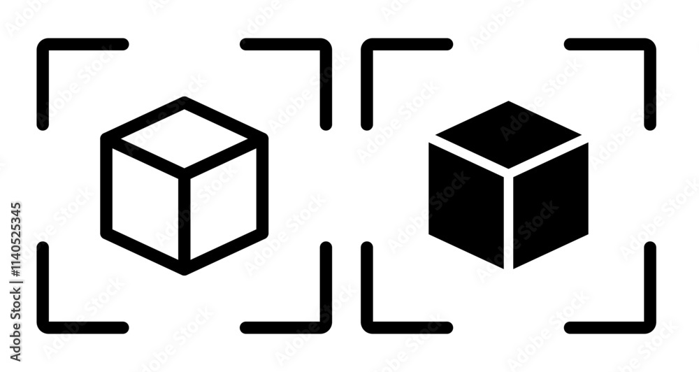 AR Icons pack in outlined and flat versions AR Icons pack in outlined and flat versions