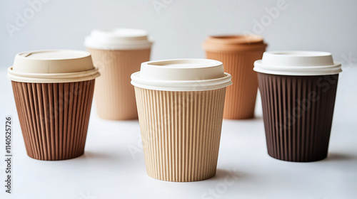 Wallpaper Mural Disposable paper coffee mug, a cardboard cup, isolated on a white background, for takeaway drinks, such as coffee, tea, or beverage, in a cafe setting, blank, mockup. Torontodigital.ca