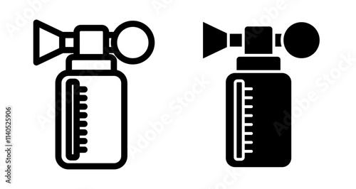 Breast pump Icons pack in outlined and flat versions
