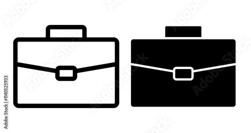 Briefcase Icons pack in outlined and flat versions