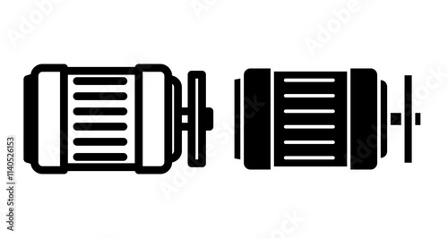 Car alternator Icons pack in outlined and flat versions