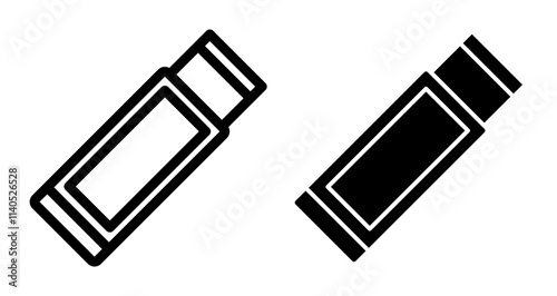 Chew gum Icons pack in outlined and flat versions