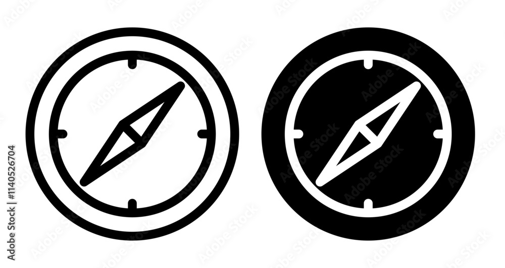Compass Icons pack in outlined and flat versions Compass Icons pack in outlined and flat versions