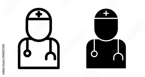 Doctor Icons pack in outlined and flat versions