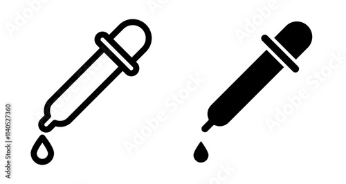 Dropper Icons pack in outlined and flat versions