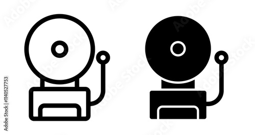 Fire alarm Icons pack in outlined and flat versions