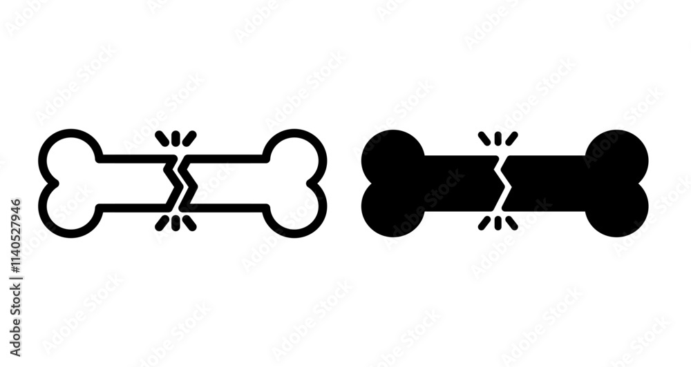 Fracture Icons pack in outlined and flat versions Fracture Icons pack in outlined and flat versions