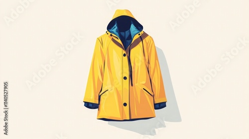 Yellow raincoat weightless space floating stark white minimalism photo