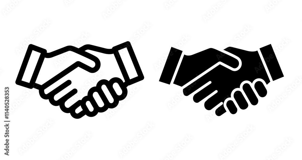 Handshake Icons pack in outlined and flat versions Handshake Icons pack in outlined and flat versions