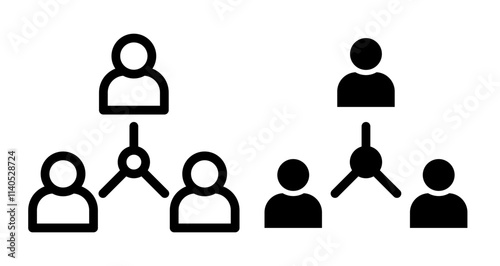 Human interaction Icons pack in outlined and flat versions