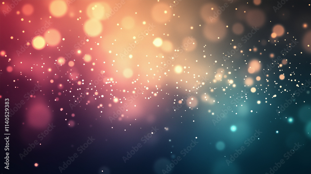 Fototapeta premium Dreamy galaxy bokeh background. Soft glow and sparkling bokeh light particles in blue, green and pink.