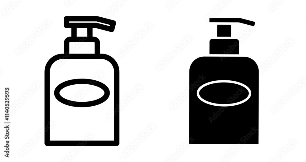 Liquid soap bottle Icons pack in outlined and flat versions Liquid soap bottle Icons pack in outlined and flat versions