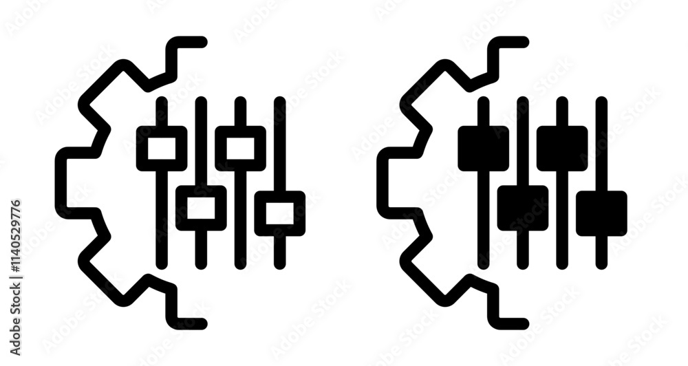 Mass customization Icons pack in outlined and flat versions Mass customization Icons pack in outlined and flat versions