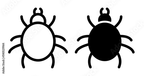 Mite Icons pack in outlined and flat versions