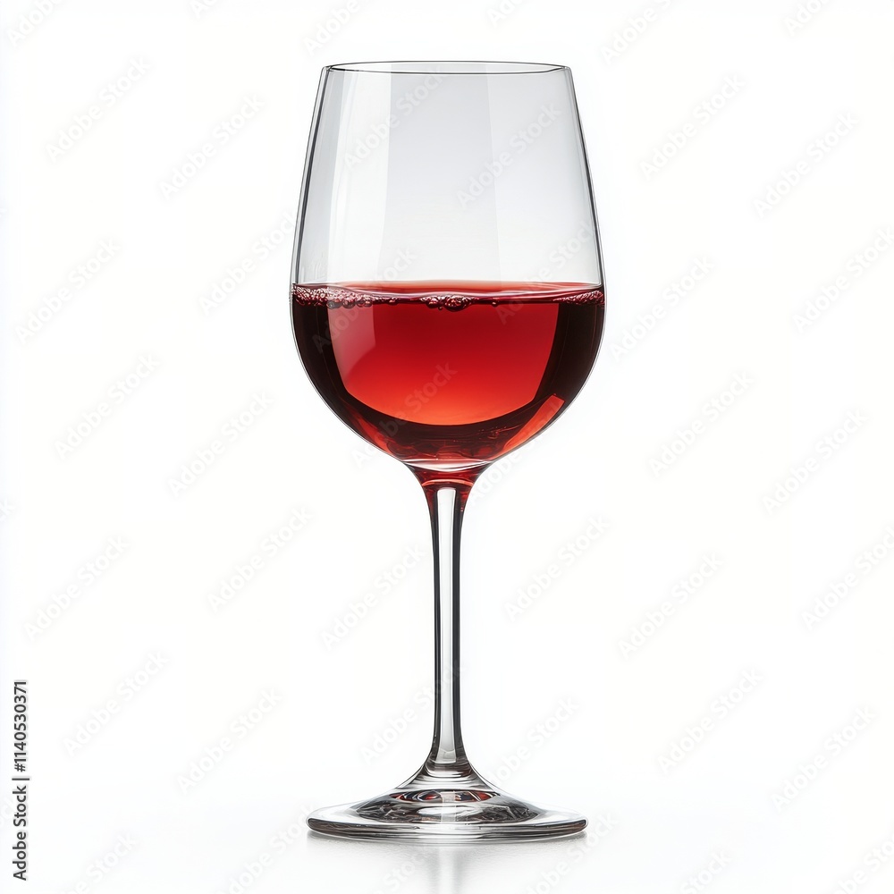 Elegant glass of red wine showcases rich color and clarity at an indoor setting Elegant glass of red wine showcases rich color and clarity at an indoor setting