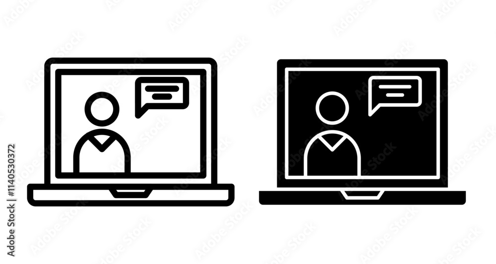 Online consulting Icons pack in outlined and flat versions Online consulting Icons pack in outlined and flat versions