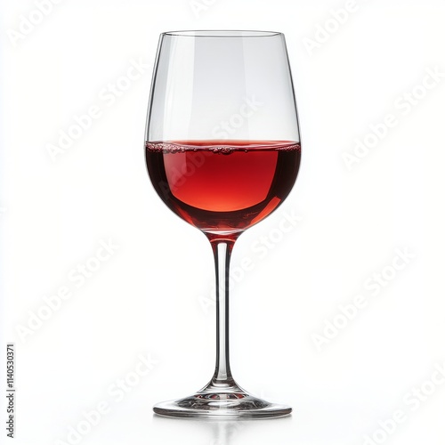 Elegant glass of red wine showcases rich color and clarity at an indoor setting