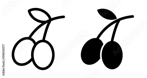 Olive Icons pack in outlined and flat versions