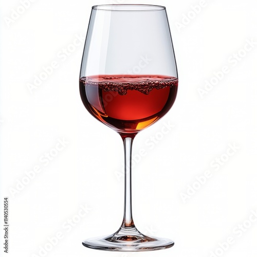 Elegant glass of red wine showcases rich color and clarity at an indoor setting