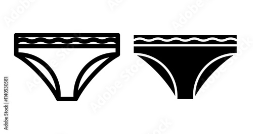 Panties Icons pack in outlined and flat versions