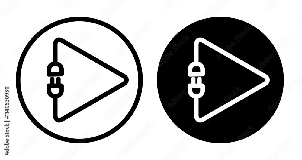 Obraz premium Plug and play Icons pack in outlined and flat versions