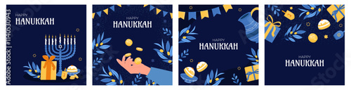 Happy Hanukkah card set